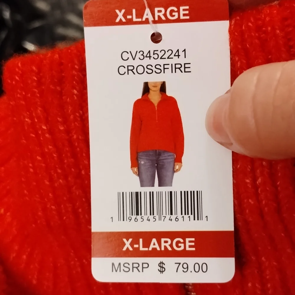 Vince Camuto Womens Half Zip Pullover Sweater Size XL Crossfire (Orange) - Picture 5 of 5
